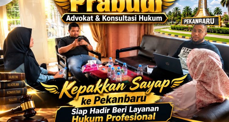 Prabudi Advokat & Konsultasi Hukum Kepakkan Sayap ke Pekanbaru, Siap Hadir Beri Layanan Hukum Profesional Untuk diketahui Kehadiran firma hukum ini sekaligus menambah pilihan bagi masyarakat yang membutuhkan layanan dan pendampingan dalam menghadapi berbagai persoalan hukum